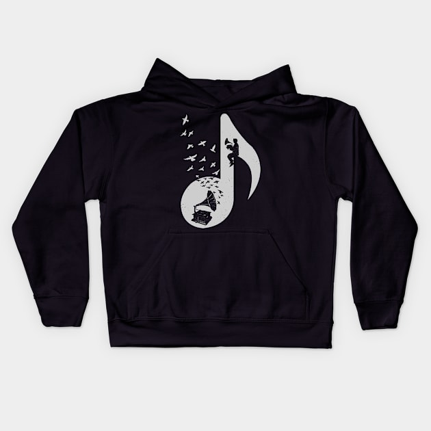 Musical - Gramophone Kids Hoodie by barmalisiRTB